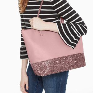 Kate Spade Large Penny Greta Court Tote in Pink Glitter